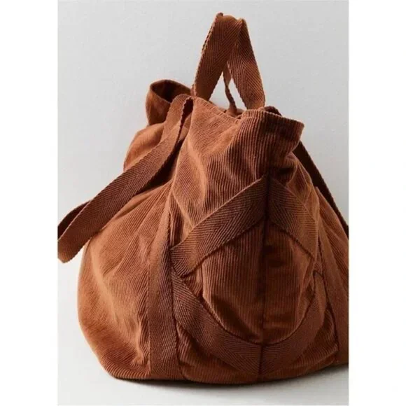 Free People Mega Cord Tote in Mahogany NWOT - Picture 5 of 8
